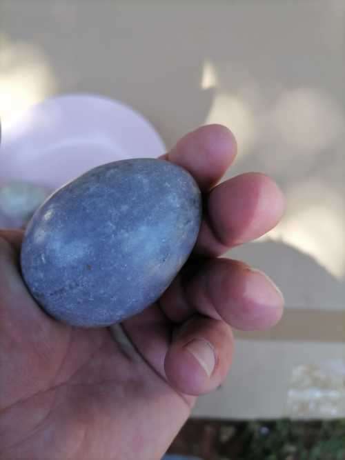 3 X ALABASTER, MARBLE AND ROCK EGG