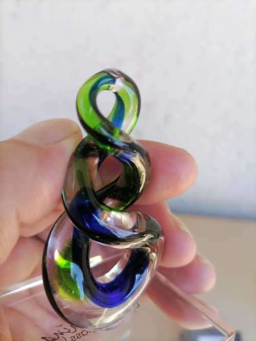 Smashing art glass - Swirl - Green, Blue - AMAZING - IN ORIGINAL BOX