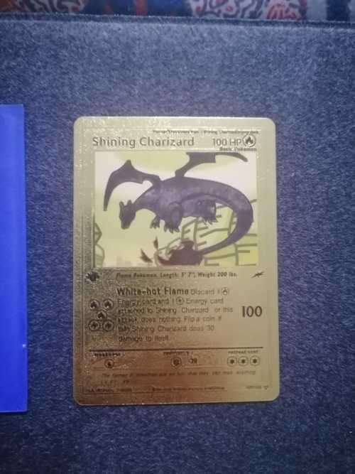 POKEMON 1995-2000 Golden Shining Charizard RARE - VERY GOOD CONDITION IN SLEEVE