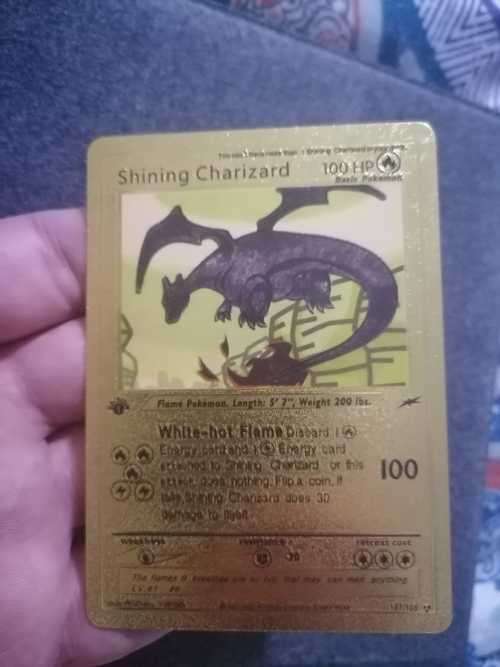 POKEMON 1995-2000 Golden Shining Charizard RARE - VERY GOOD CONDITION IN SLEEVE