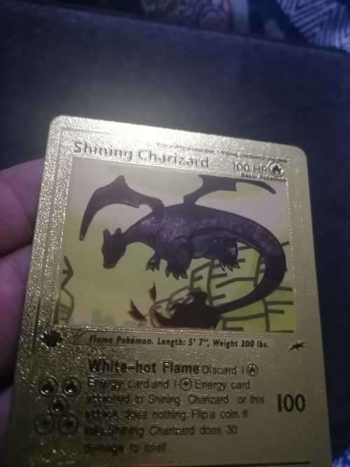 POKEMON 1995-2000 Golden Shining Charizard RARE - VERY GOOD CONDITION IN SLEEVE