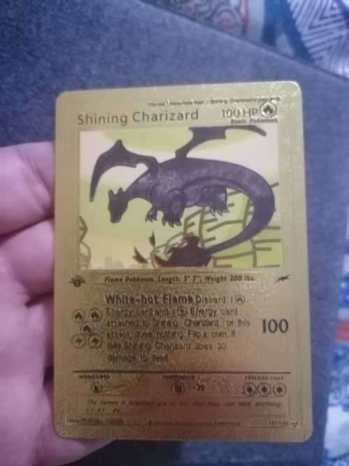 POKEMON 1995-2000 Golden Shining Charizard RARE - VERY GOOD CONDITION IN SLEEVE