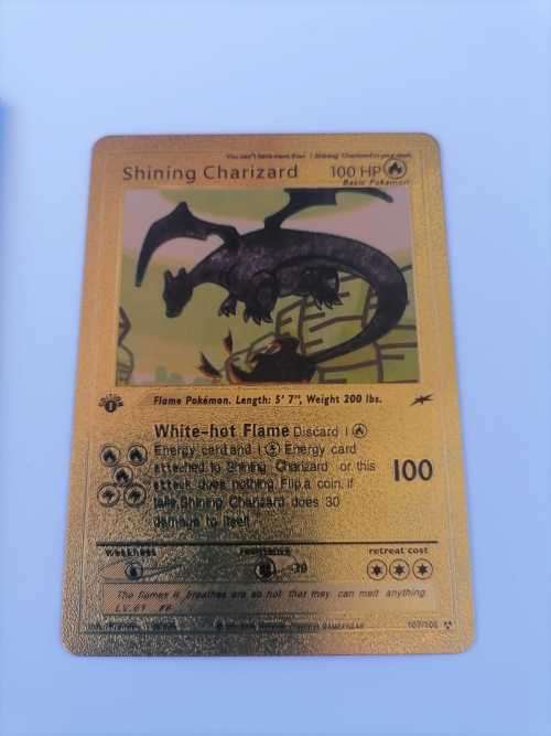 POKEMON 1995-2000 Golden Shining Charizard RARE - VERY GOOD CONDITION IN SLEEVE