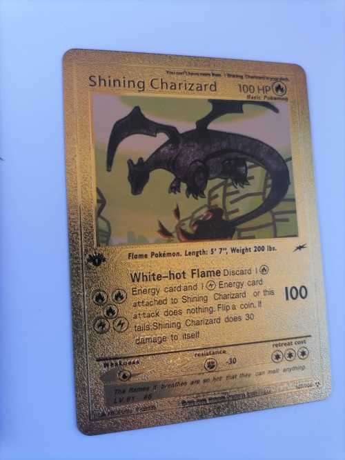 POKEMON 1995-2000 Golden Shining Charizard RARE - VERY GOOD CONDITION IN SLEEVE