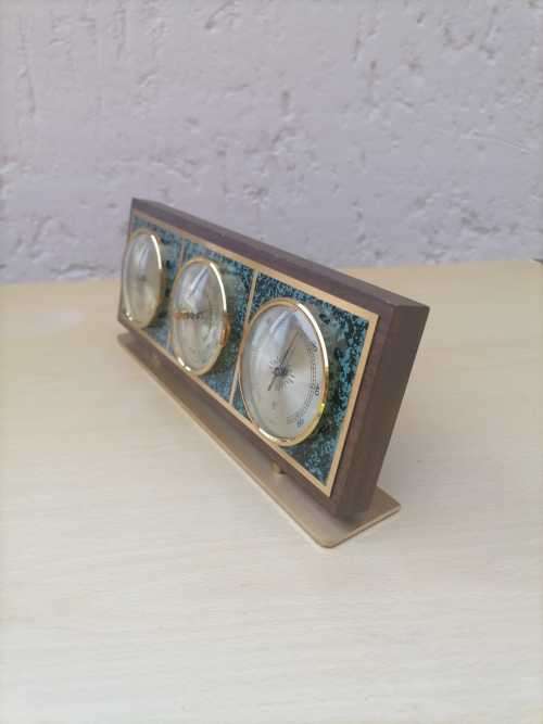 Huger Barometer west germany 3 in 1 desktop - PRACISIONS - RELATIVE HYGRO - C - 27 CM x 11CM