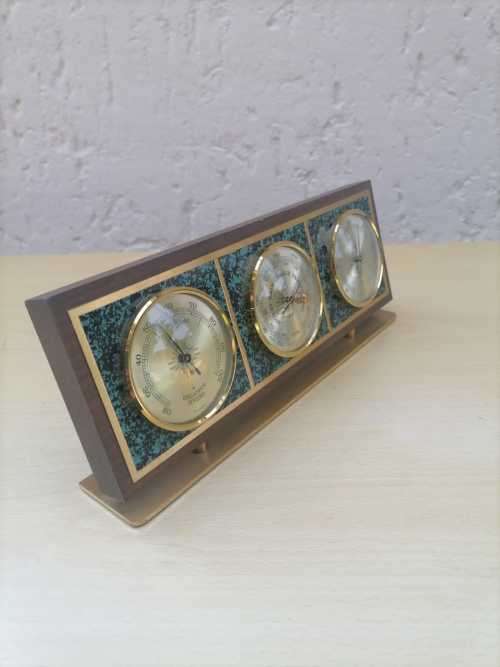 Huger Barometer west germany 3 in 1 desktop - PRACISIONS - RELATIVE HYGRO - C - 27 CM x 11CM