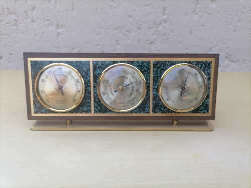 Huger Barometer west germany 3 in 1 desktop - PRACISIONS - RELATIVE HYGRO - C - 27 CM x 11CM