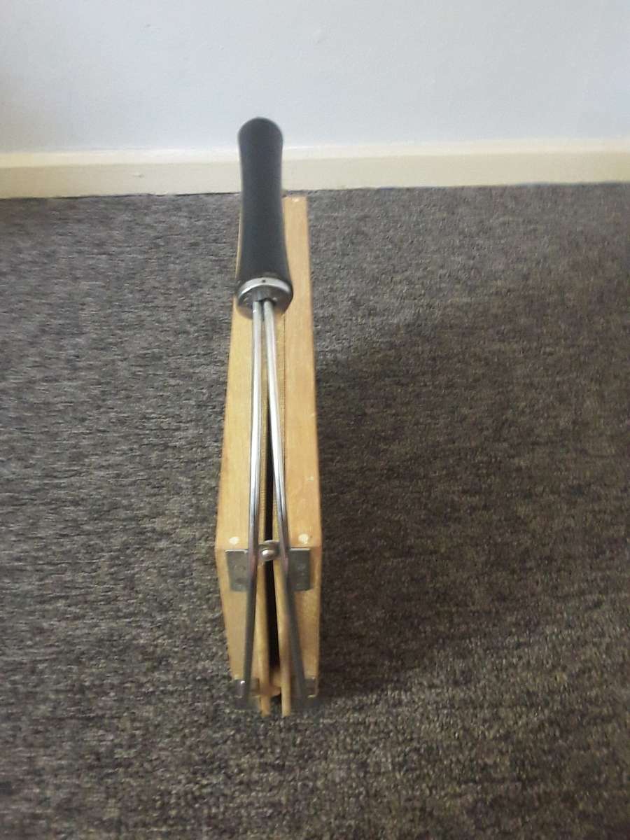 Vintage Japanese Hand Painted Wooden Serving Fold up Tray made fromm Bamboo - AMAZING