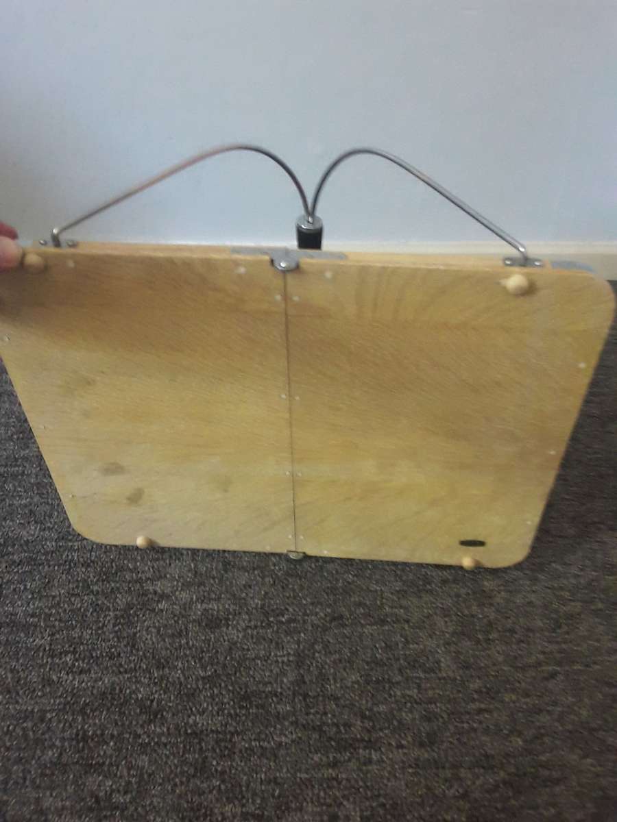 Vintage Japanese Hand Painted Wooden Serving Fold up Tray made fromm Bamboo - AMAZING