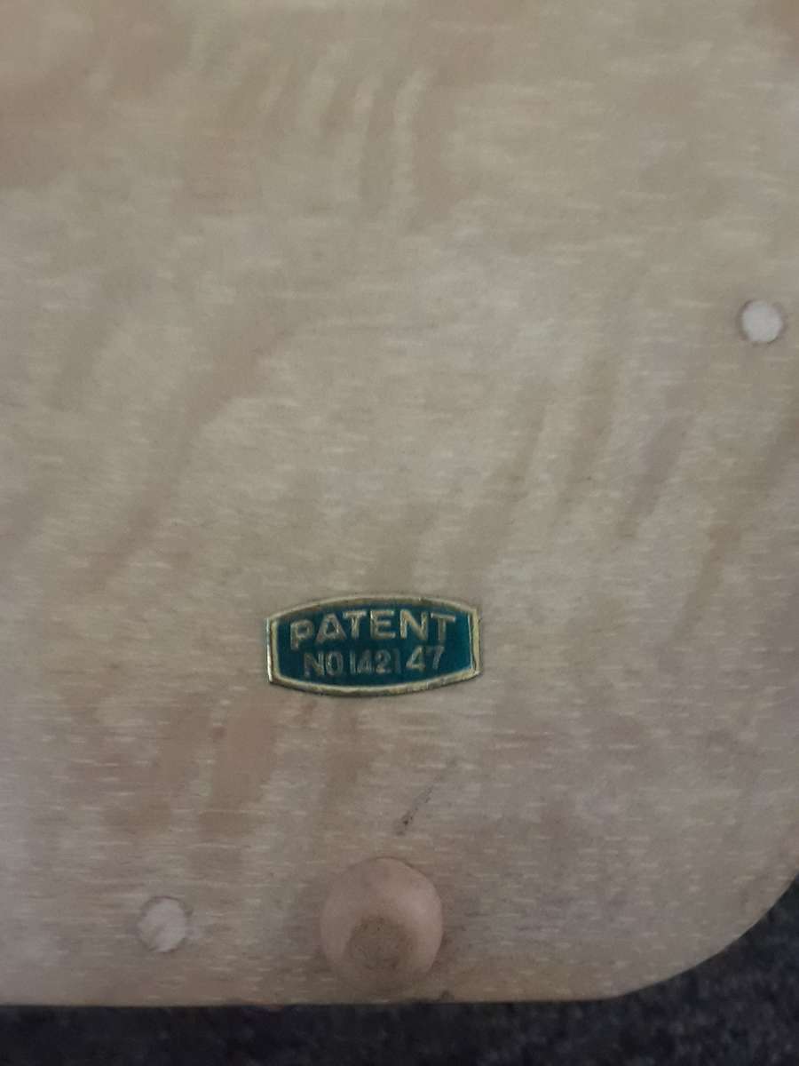 Vintage Japanese Hand Painted Wooden Serving Fold up Tray made fromm Bamboo - AMAZING