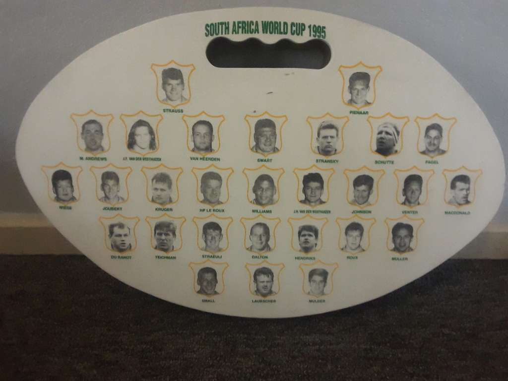 Vintage SA SOUTH AFRICA WORLD CUP 1995 Sports Seat Cushion - SPRINGBOK WORLD CUP