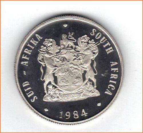 PROO RSA 1984 OLD SPRINGBOK R1 COIN