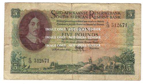 MH DE KOCK 2ND ISSUE 5 POUNDS  C13  AFR/ENG  FINE CONDITION
