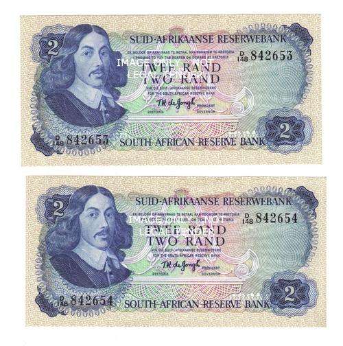 1976 TW DE JONGH 2 X R2 NOTES IN SEQUENCE AS PER SCAN XF/UNC