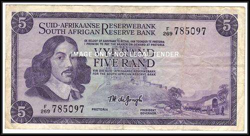 TW DE JONGH 3RD ISSUE R5 NOTE AFR/ENG F/269 - VF