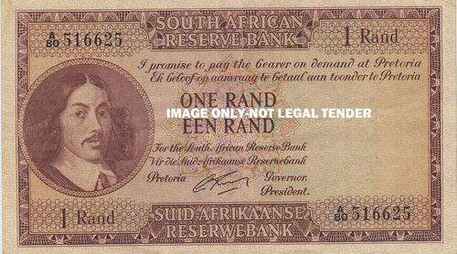 1962 G RISSIK 1ST ISSUE R1 NOTE ENG/AFR  A/80  AU