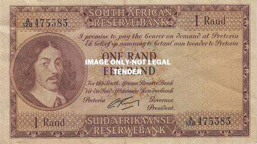 G RISSIK OLD R1 NOTE  1962 ENG /AFR 1ST ISSUE A/128  VF+