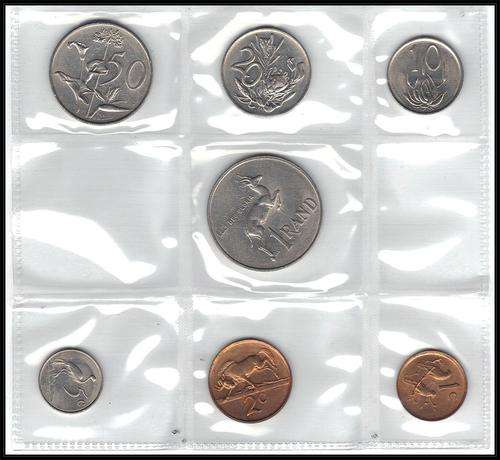SOUTHA FRICA 7 PIECE COIN SET FROM 1c TO SPRINGBOK R1 COIN - VF