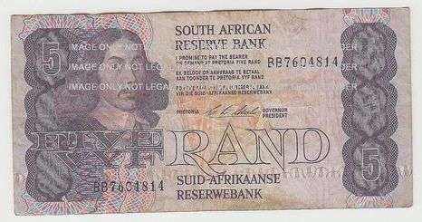 OLD R5 NOTE JAN VAN RIEBEEK - FINE CONDITION