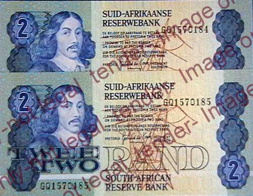 GPC DE KOCK- SET OF 2 X R2 NOTES IN SEQUENCE-3RD ISSUE-UNC