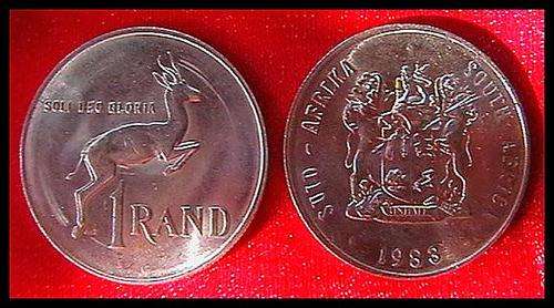 1983 ALMOST PERFECT RSA NICKEL SPRINGBOK R1 COIN @#### R1 START