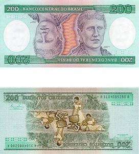 BRAZIL  200 CRUZEIROS UNC CONDITION
