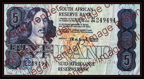 TW DE JONGH OLD R5 NOTE  B1/26 4TH ISSUE  VF CONDITION