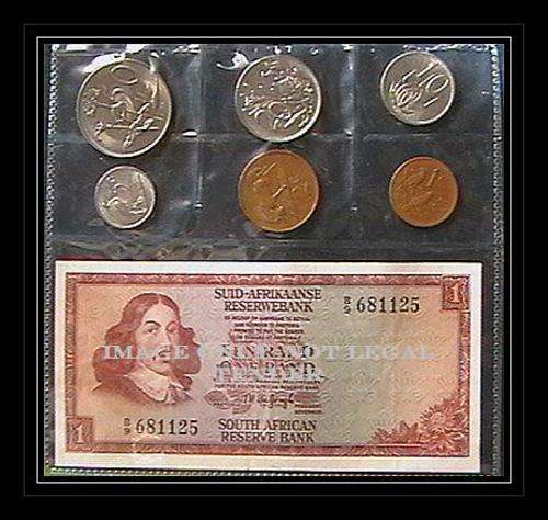 RSA COLLECTION OF 6 COINS + A BANKNOTE -VERY FINE CONDITION-SEALED