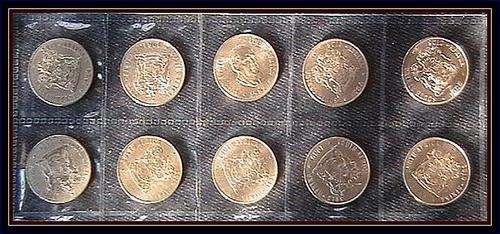 RSA 10 X OLD NICKEL 50c COINS MIX YEARS VF CONDITION-SEALED