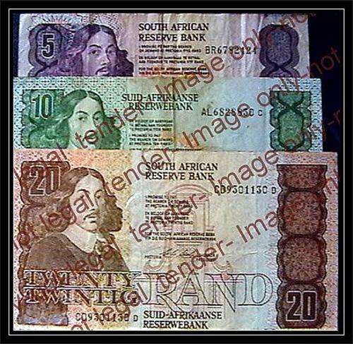 RSA-CL STALS SET OF 3 OLD BANKNOTES - R5/R10/R20-FINE CONDITION