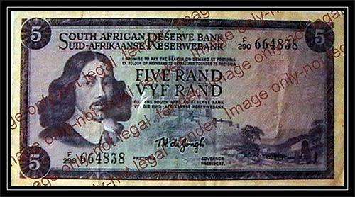 TW DE JONGH OLD R5 NOTE 3RD ISSUE - F/290 1975 - VF CONDITION