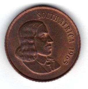 UNC- 1965 OLD 2c PIECE -JAN VAN RIEBEECK