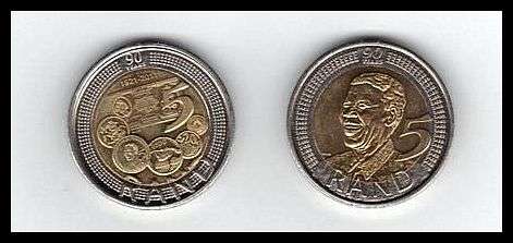 NELSON MANDELA 2 X HIGHLY COLLECTABLE COINS-VF CONDITION