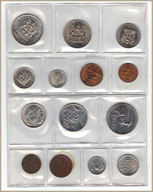 1983-UNCIRCULATED 7 PCE COIN SET SEALED BY THE SOUTH AFRICAN MINT