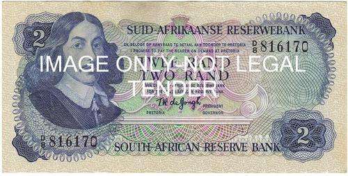 TW DE JONGH OLD R2 NOTE 2ND ISSUE D/8 1974 AFR / ENG VF CONDITION