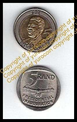 NELSON MANDELA 2 X HIGHLY COLLECTABLE COINS-VF CONDITION