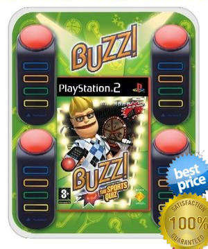Buzz The Sports Quiz Bundle PS2 (includes 4 controllers) Brand new!!