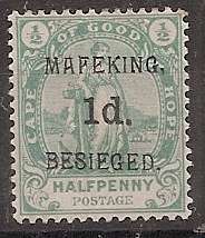 Mafeking 1900 Cape of Good Hope 1d on  half d fine mint