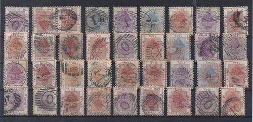 Orange River Colony postmark lot, fascinating lot of numerals and letters in black & red