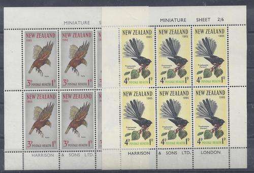 New Zealand 1965 Health Birds set of 2 miniature sheets fine  unmounted mint