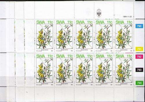 South West Africa Spring in S.W.A  set of 4 Full Sheets