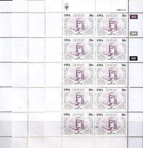 South West Africa Discoverers of S.W.A  set of 4 Full Sheets