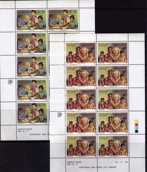 Namibia 1996 50th Anniversary of UNICEF set of 2 Full Sheets