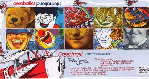 Great Britain 1990 Greetings Stamps Smiles on Aerobatics cover