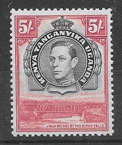 Kenya Uganda Tanganyika 1938 KGVI 5s perf 13 1/4  fine mint