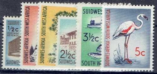South West Africa 1962 1st Definitive No watermark set of 6 very fine unmounted mint