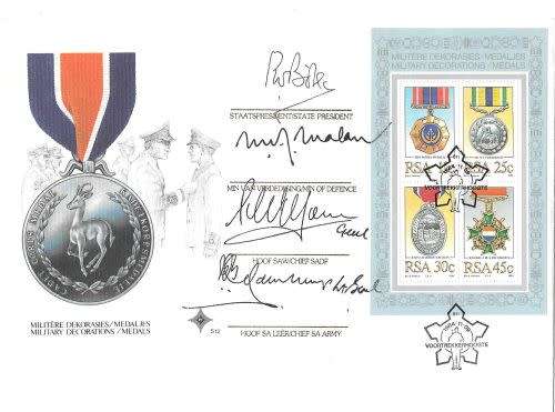 South Africa 1984 Military Decorations set of 3 signed covers