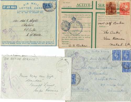 South Africa 1940 WWII 4x censored covers