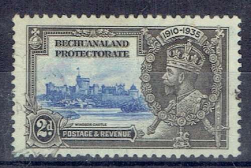 Bechuanaland 1935 KGV Silver Jubilee 2d with lightning conductor flaw very fine used