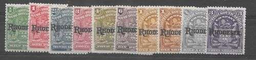 Rhodesia BSAC 1909 Arms Rhodesia set of 10 values to 3s very fine mint